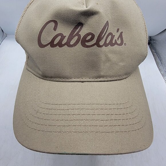 Bass Pro Shops Cabelas Adults Tan Trucker Hat Fishing Hiking Camping Trails - Picture 9 of 10